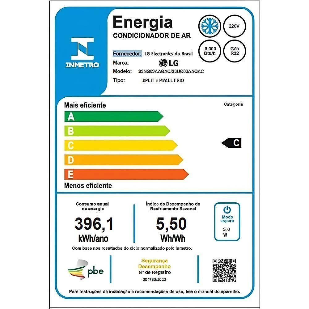 Ar Condicionado Split LG Dual Inverter AI Compact 9000 BTUS Frio 220V S3-Q09AAQAC