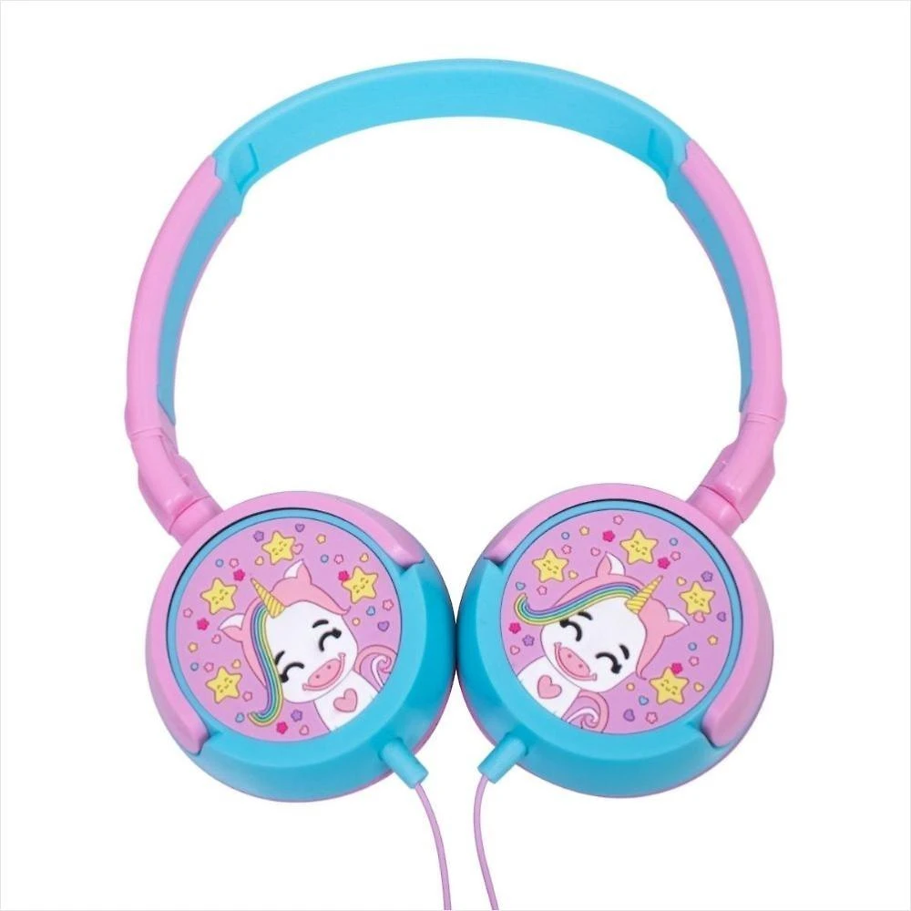 Fone de ouvido infantil giratórios oex kids unicornio hp304 - 85db rosa