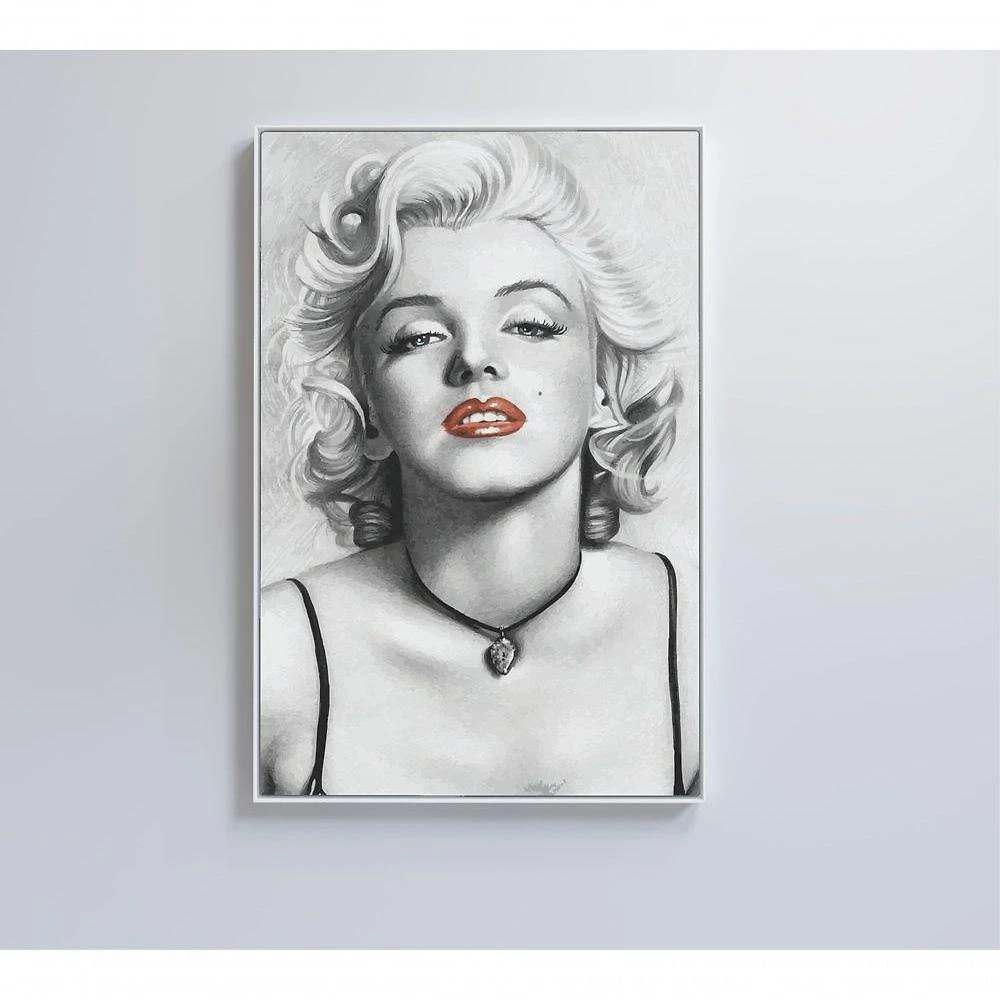 Quadro Marilyn Monroe Batom 80x120 Cm Tecido Canvas