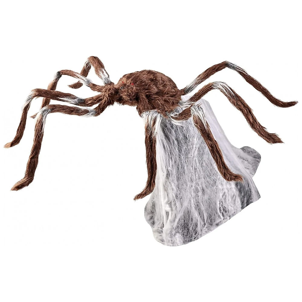 Aranha Animatrônica com Luzes e Movimento para Decoração de Halloween, Marrom