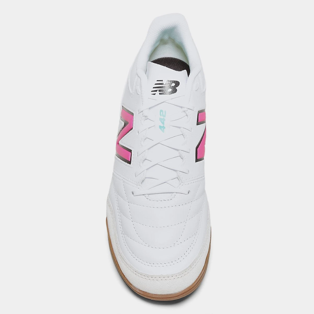 Miniatura Chuteira Futsal New Balance 442 V2 Team Unissex Branco+Rosa - 38