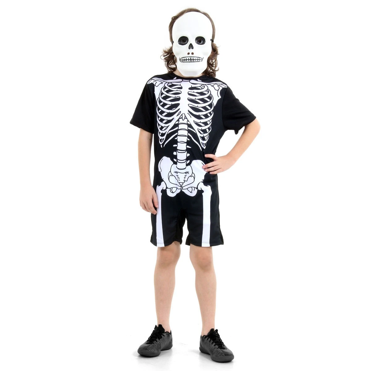 Fantasia Esqueleto Curto Infantil - Halloween