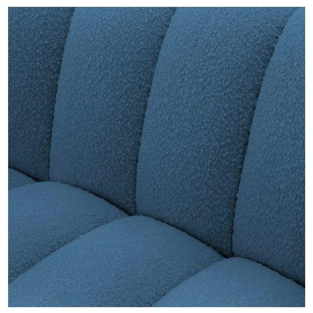 Miniatura Sofá 2 Lugares Luxo Recepção Escritorio Sala Elegance 180cm Linho Cor Azul Royal