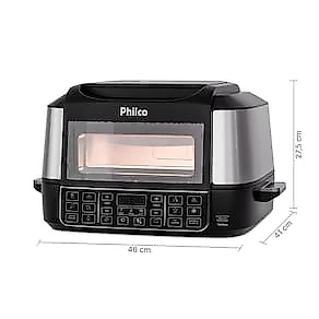 Fritadeira Elétrica Air Fryer Philco PAF12A Barbecue Digital 12L Preta 110V