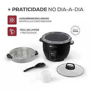 Panela Elétrica de Arroz Wap WRC1000 5 Xícaras – Preto/Cinza 110V
