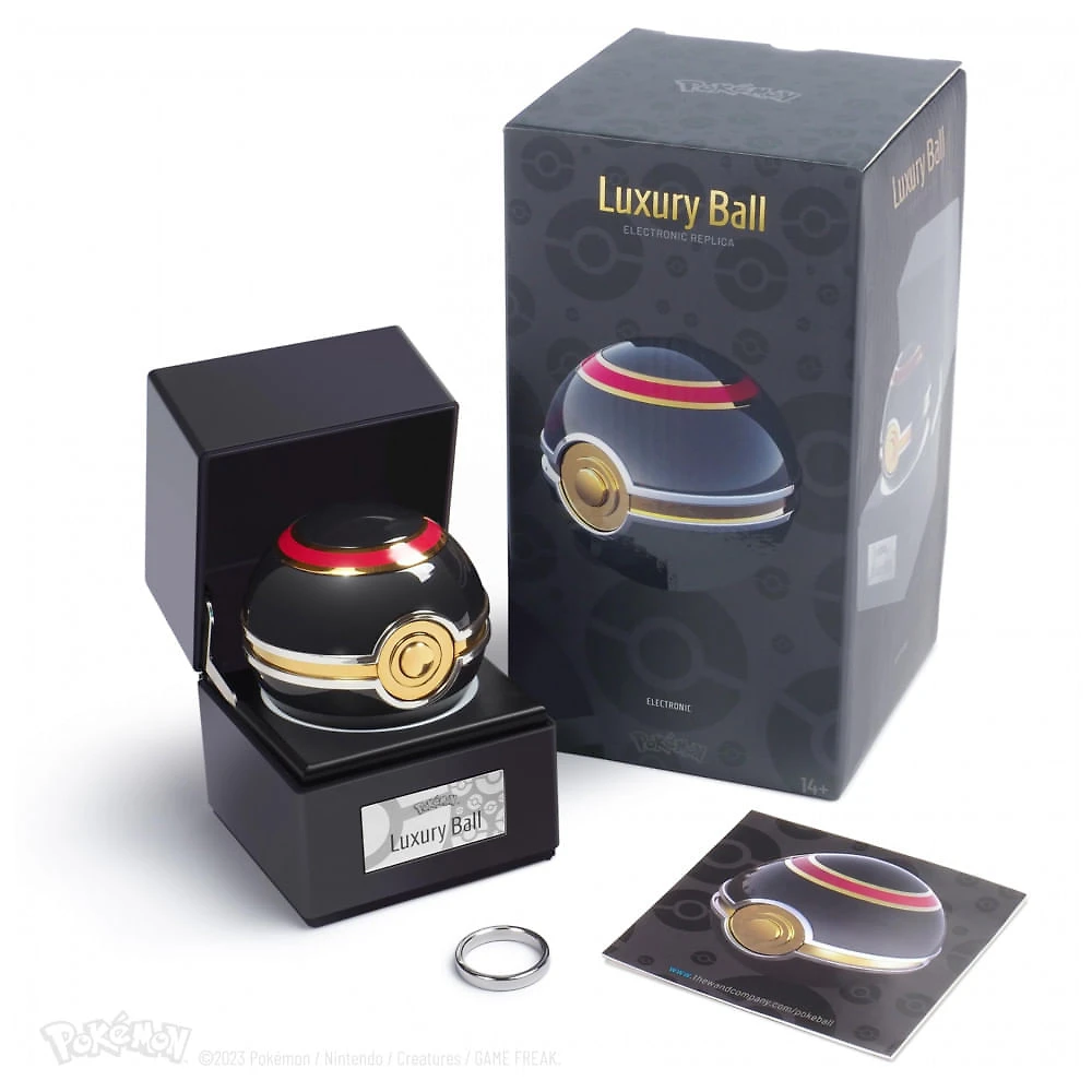 Poké Bola Luxury Ball The Wand Company metal eletrônica sensor proximidade luz multicolor base expositora numerada - Réplica original licenciada