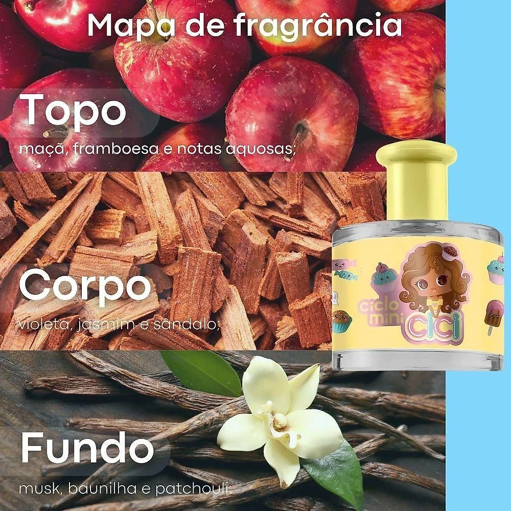 Colônia Mini Cici Mel Fragrância Doce e Delicada Mel Ciclo Cosméticos 100ML