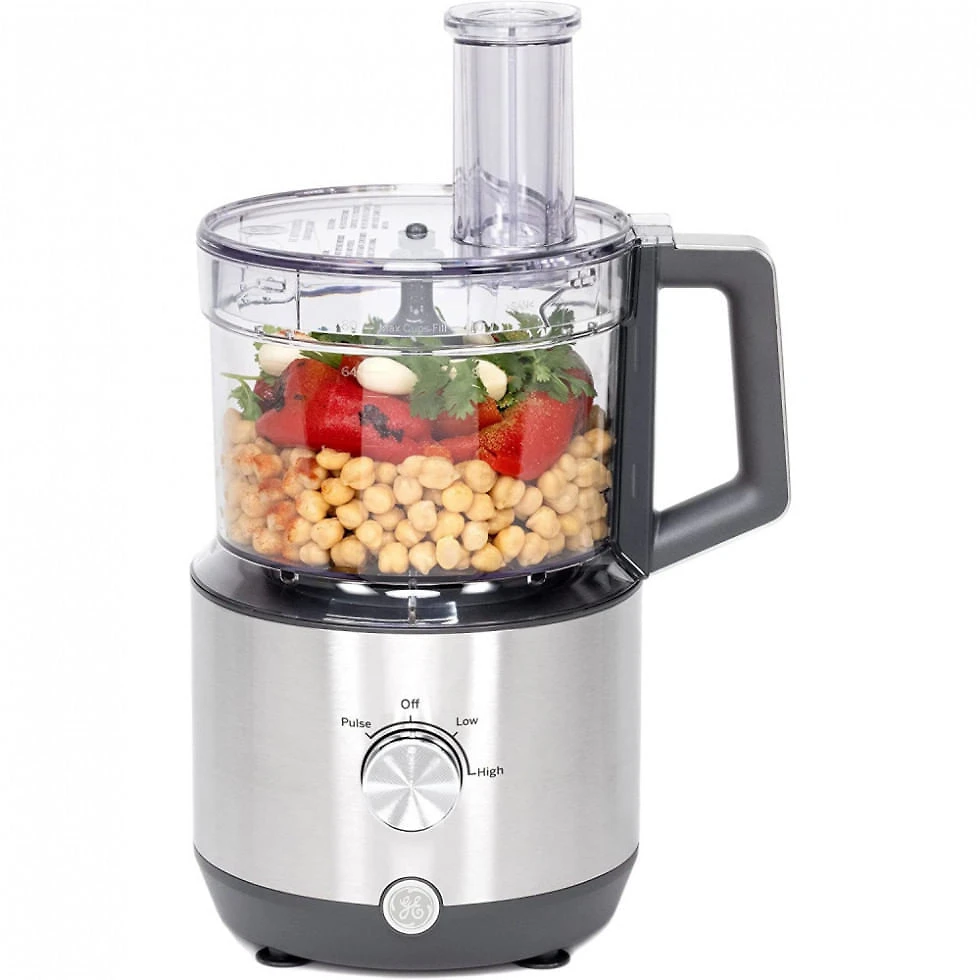 Processador de Alimentos 12 xícaras com 3 Velocidades e Acessórios, 110V 550W, GE, Prata