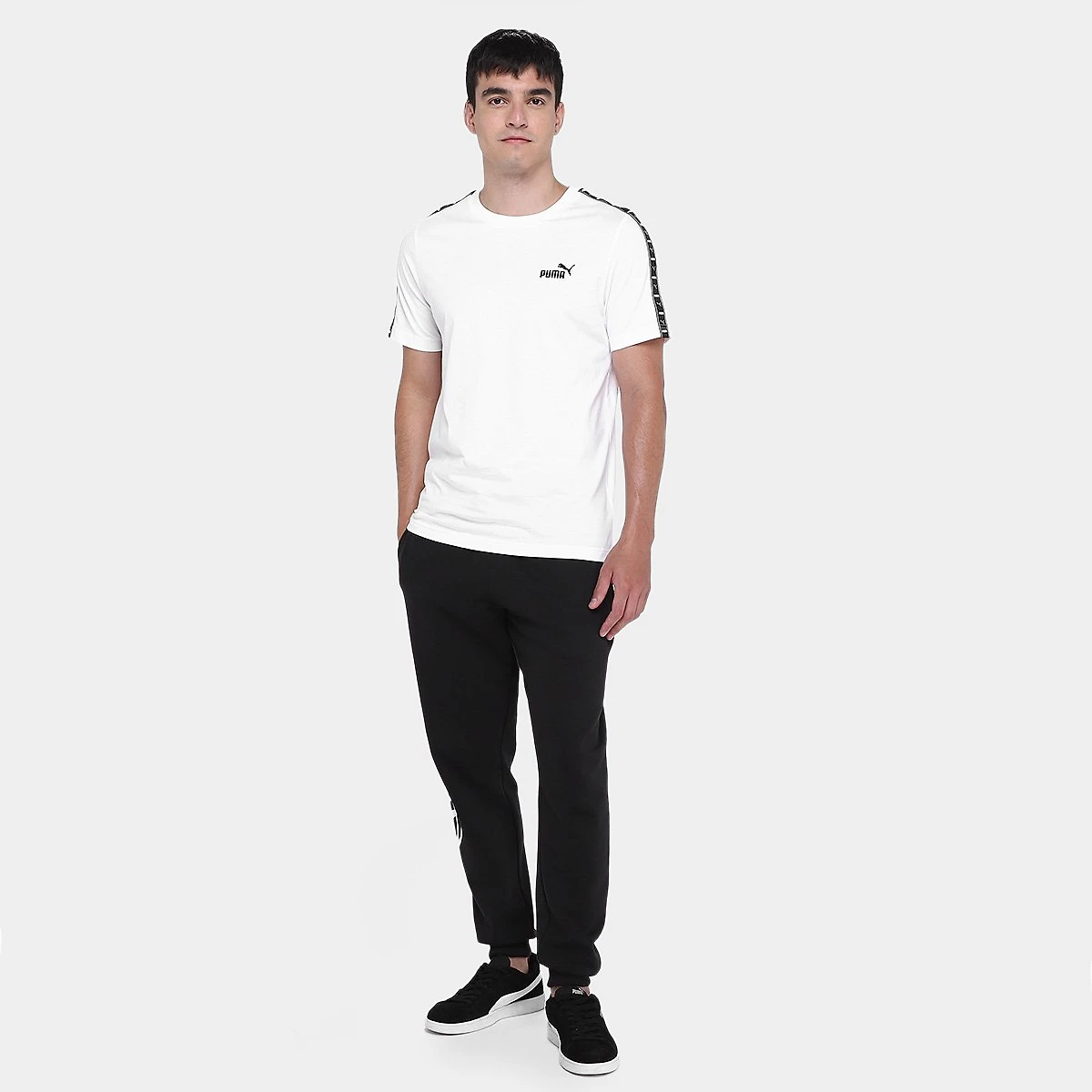 Miniatura Camiseta Puma Tape Masculina Branco - G