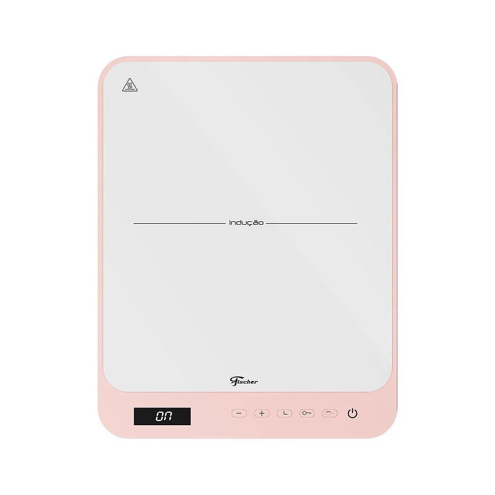 Cooktop de Indução Fischer 1 Boca Vitrocerâmico Touch Screen Rosa Bivolt