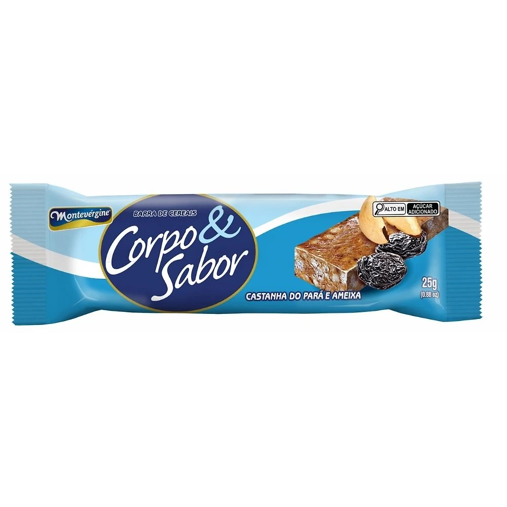Barra de Cereais Montevérgine Corpo e Sabor Castanha do Pará e Ameixa 25g