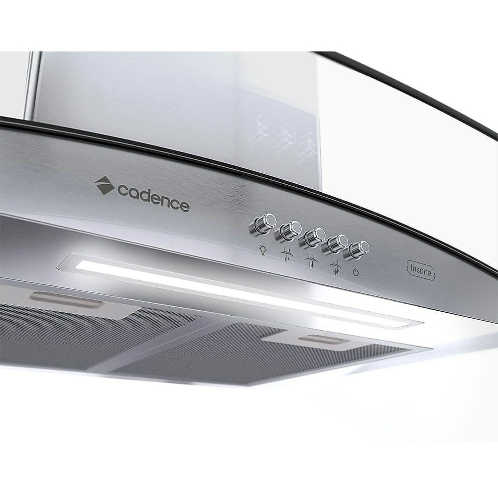 Coifa De Parede Cadence Inspire Vidro Curvo 90cm 110V