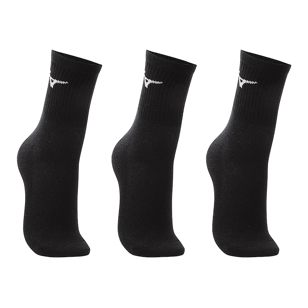 Miniatura Meia Cano Médio Mizuno Basic - Pacote Com 3 Pares Preto - 39-44