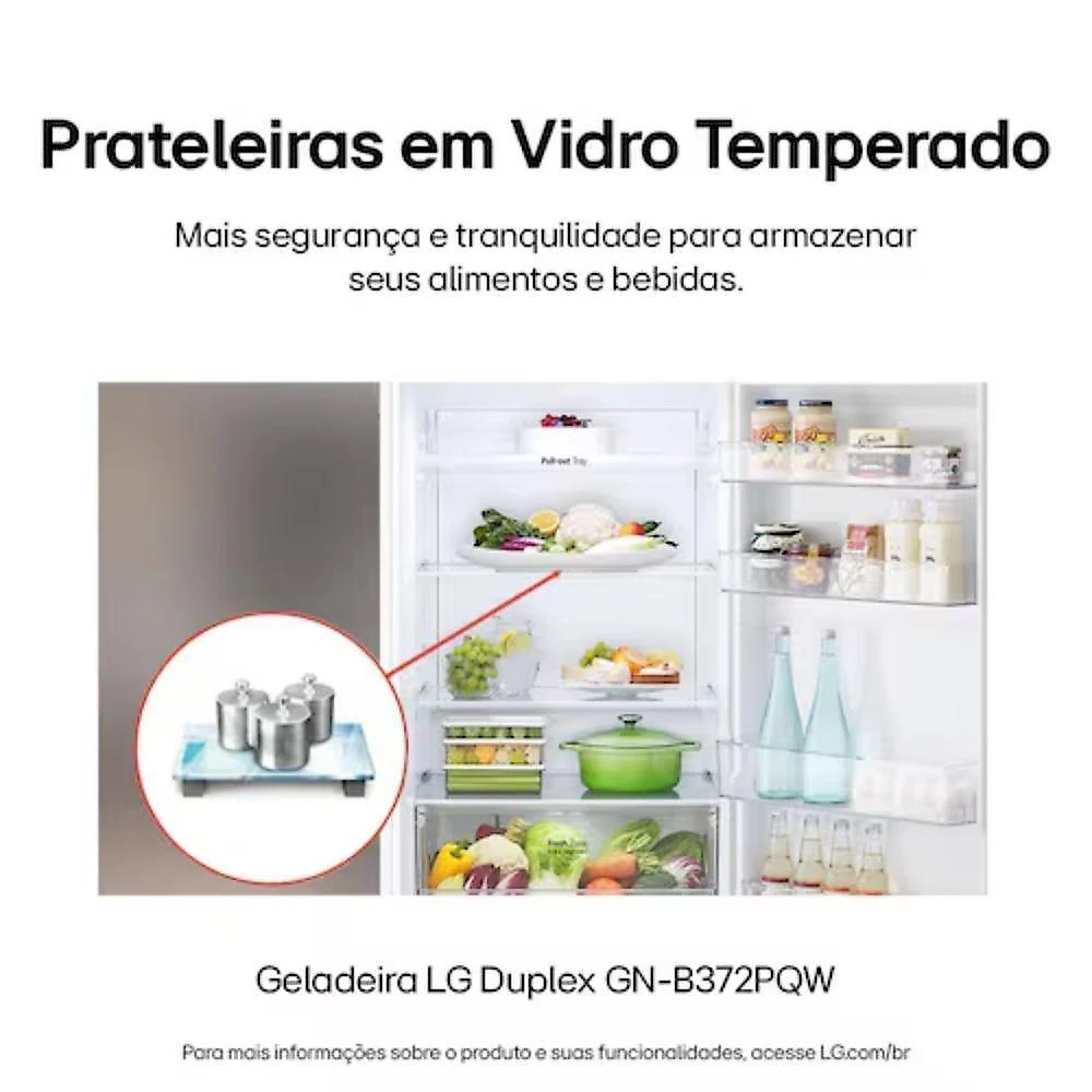 Geladeira LG Duplex Frost Free Inverter 375L Smart Linear Cooling GN-B372PQW 110V