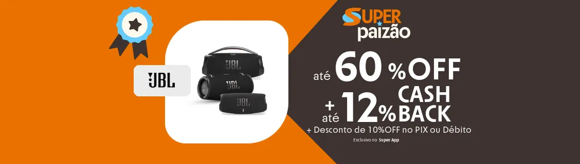 Até 12% de cashback na JBL