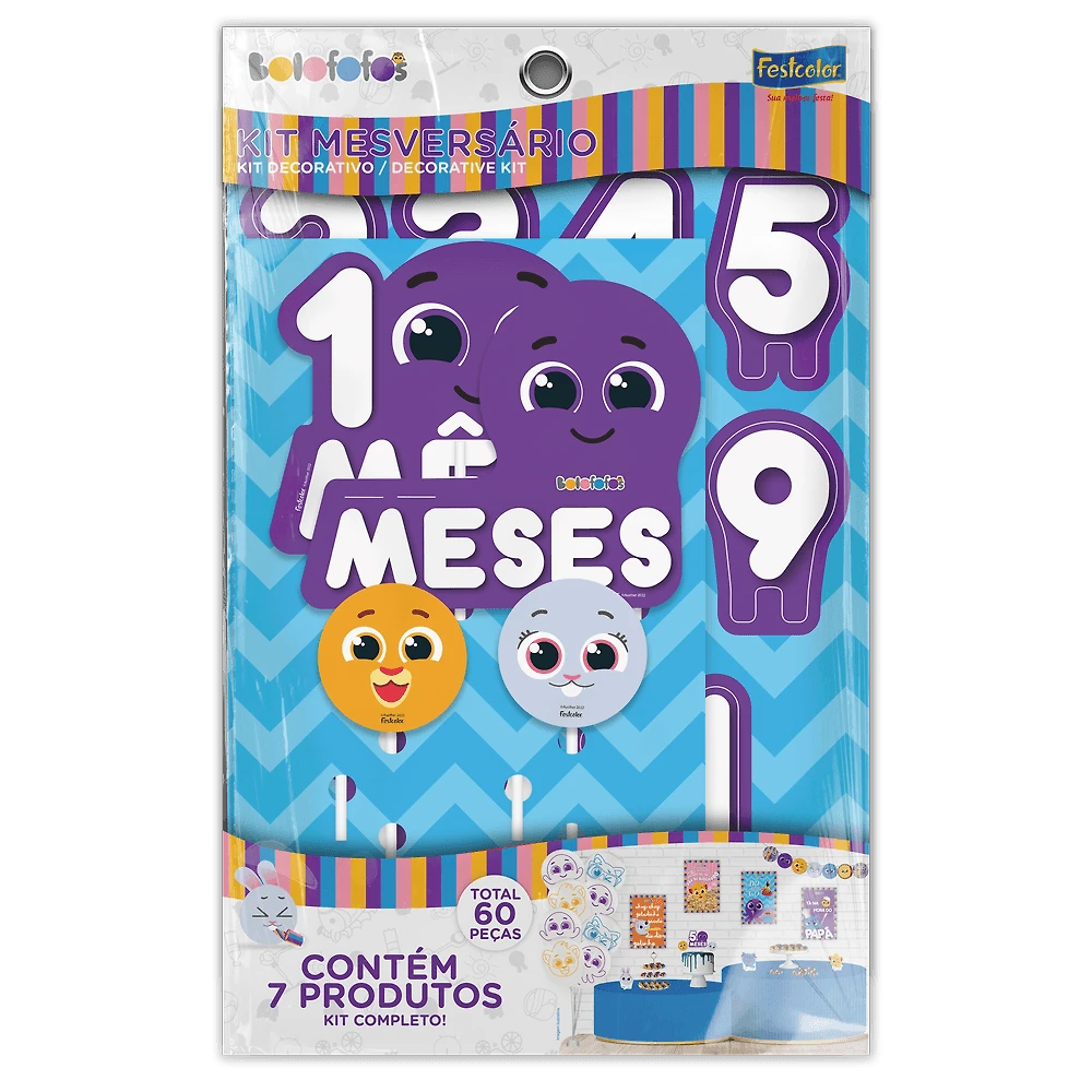 Kit Mesversário Bolofofos  Decoração Completa