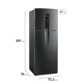 Geladeira Electrolux Frost Free Inverter 480L IT70B Efficient AutoSense Duplex Black Inox Look Bivolt