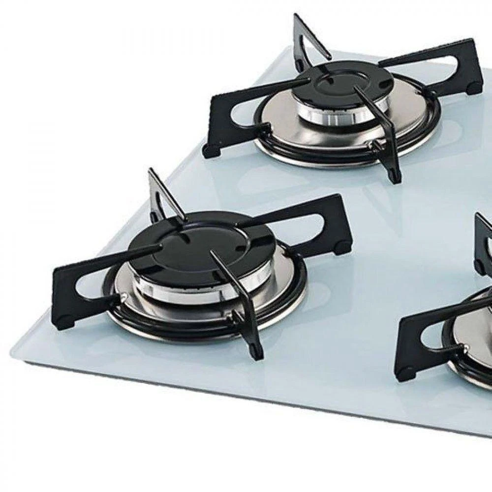 Cooktop Gás 4 Bocas Mesa Vidro Fischer Branco Bivolt 220V