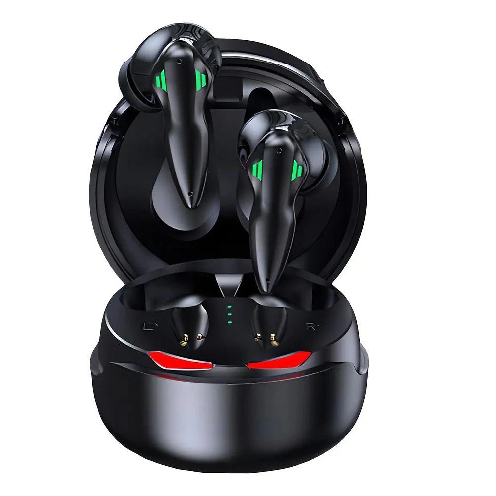 Fone de Ouvido Bluetooth Gamer MDM Capacete Neon com Luzes LED Coloridas Preto