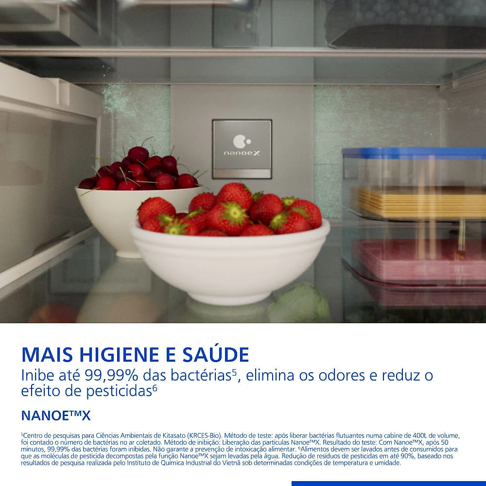 Geladeira Panasonic DB69 Prime+ edition UniqGlass French Door Frost Free 540L Inverter A - NR-DB69GVWB NR-DB69GVWBA