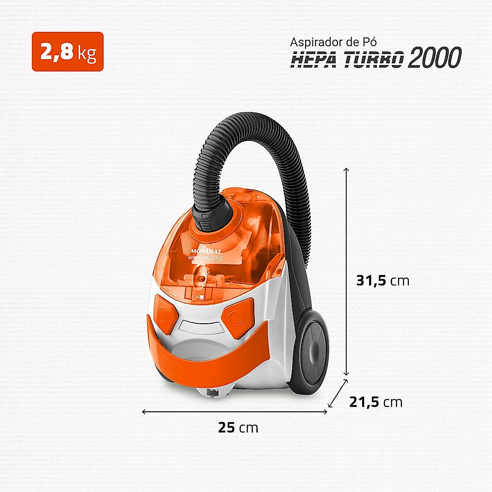 Aspirador de Pó Hepa Mondial Turbo AP-15 - 1500W 127V