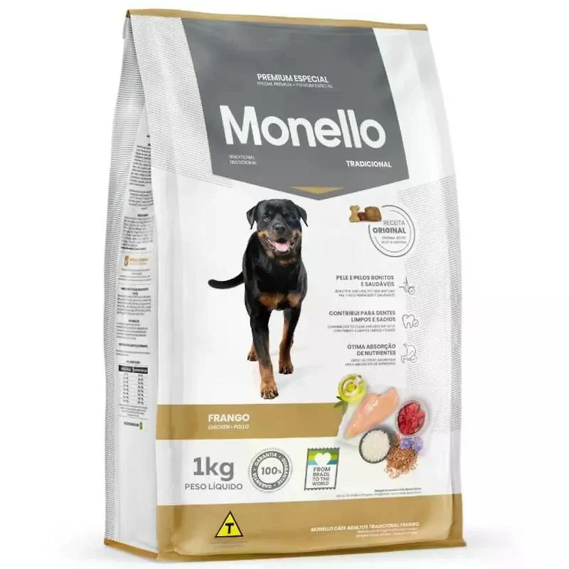 Ração MONELLO para Cães Adultos Frango Pacote 1kg
