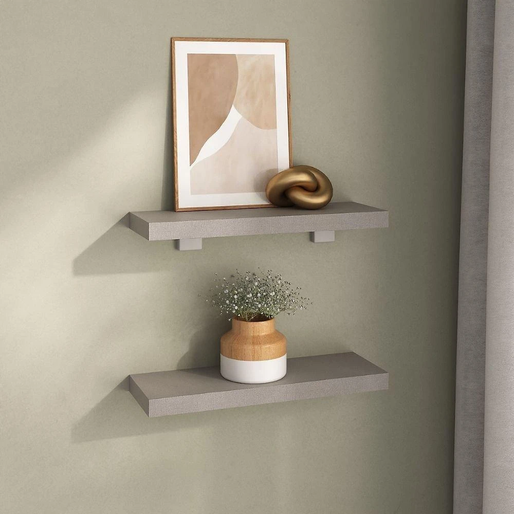 Kit de Prateleiras Elan 300x100x25 com Suporte Organização Decoração