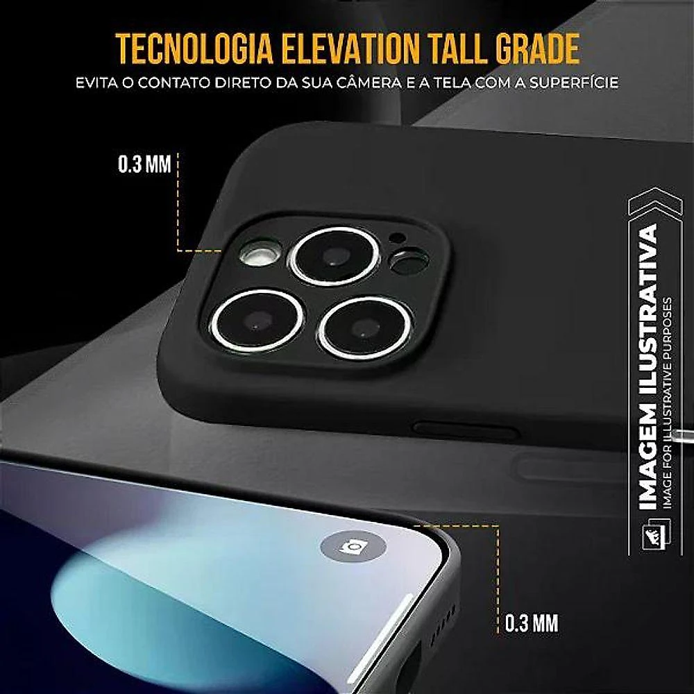 Capa para Celular Gshield Silicon Premium Iphone 17 Pro Proteção Contra Impactos Silicone Preto 1