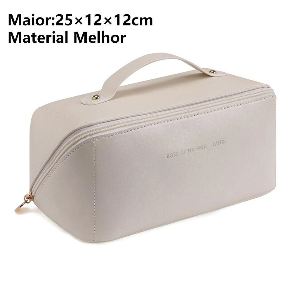 Necessaire Organizadora OEM ATP01 em PU 23x11x11cm e 25x12x12cm Branco Feminino