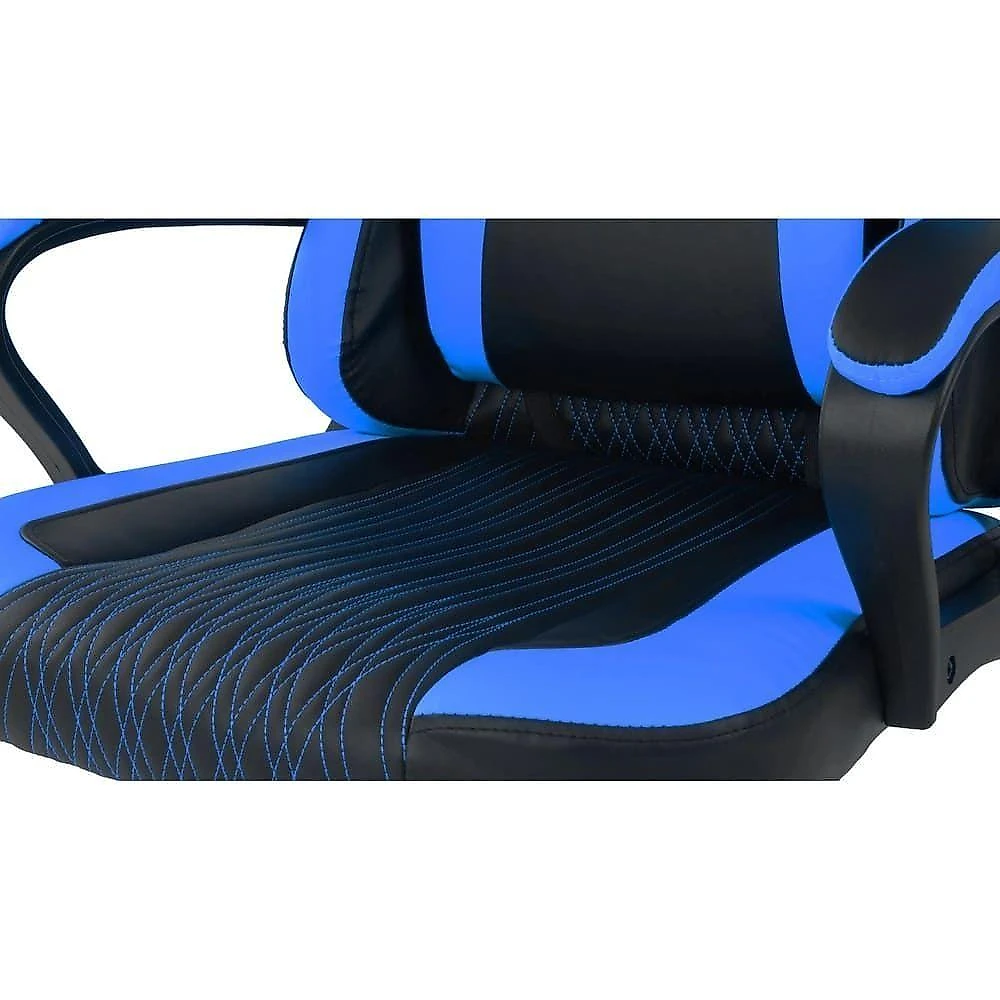 Cadeira Gamer Vickers Poliuretano Sintético Preta e Azul Fortrek com Almofada Lombar