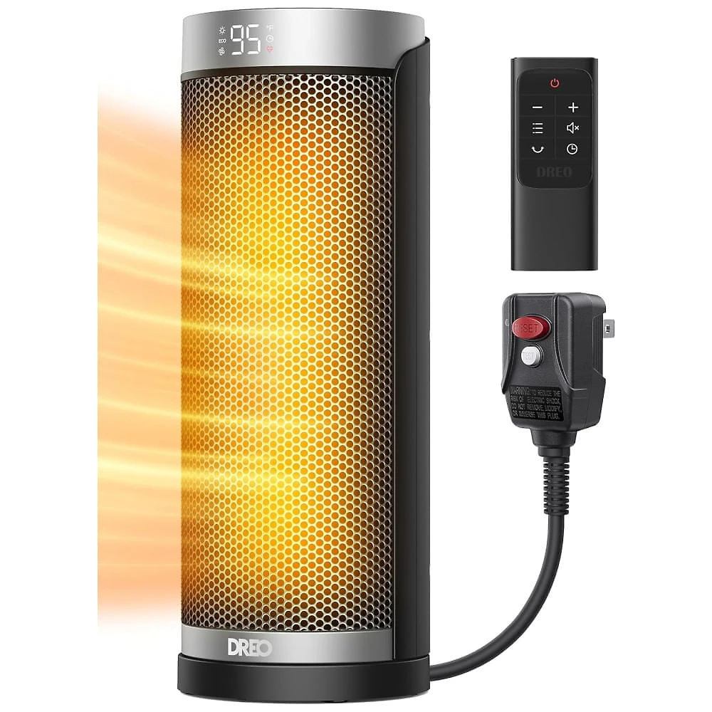 Aquecedor Dreo para Banheiro e Ambientes Internos, 70° Oscilante, 5 Modos, Controle Remoto, Timer 12h, Plugue Segurança ALCI