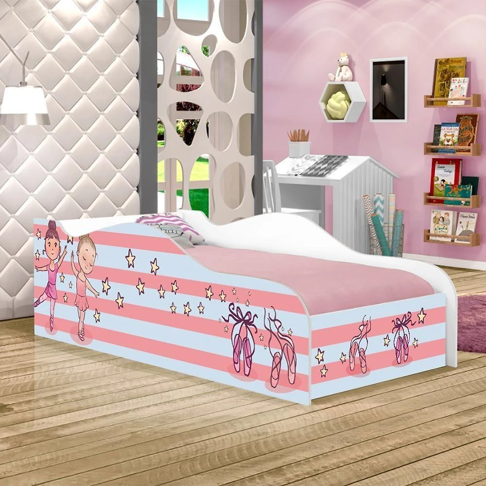 Mini Cama Fun Bailarinas Meninas Infantil Com Colchão