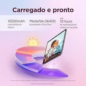 Tablet Lenovo Idea Tab Plus 12.1” Android 15 ZAG70941BR MediaTek D6400 Wi-Fi 256GB 13MP Caneta Capa Protetora Luna Grey