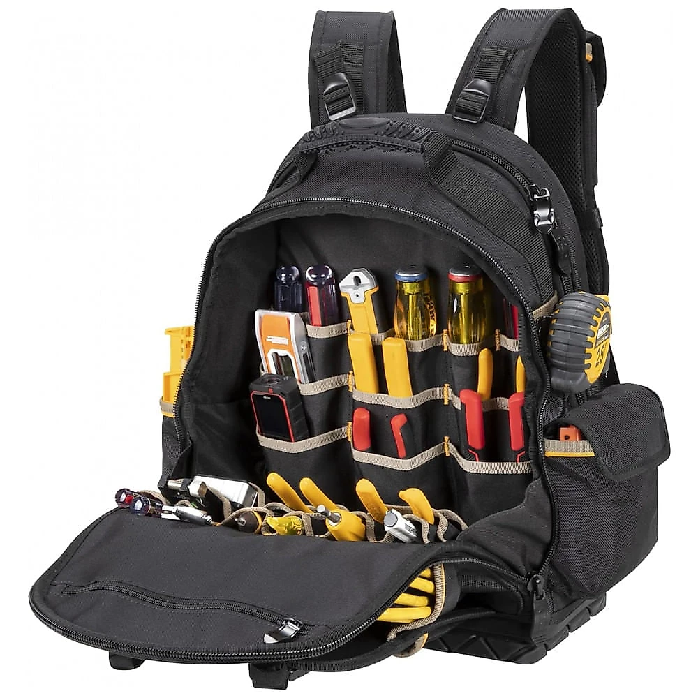 Mochila de Ferramentas Organizadora com 38 Compartimentos, CUSTOM LEATHERCRAFT PB1133, Preto