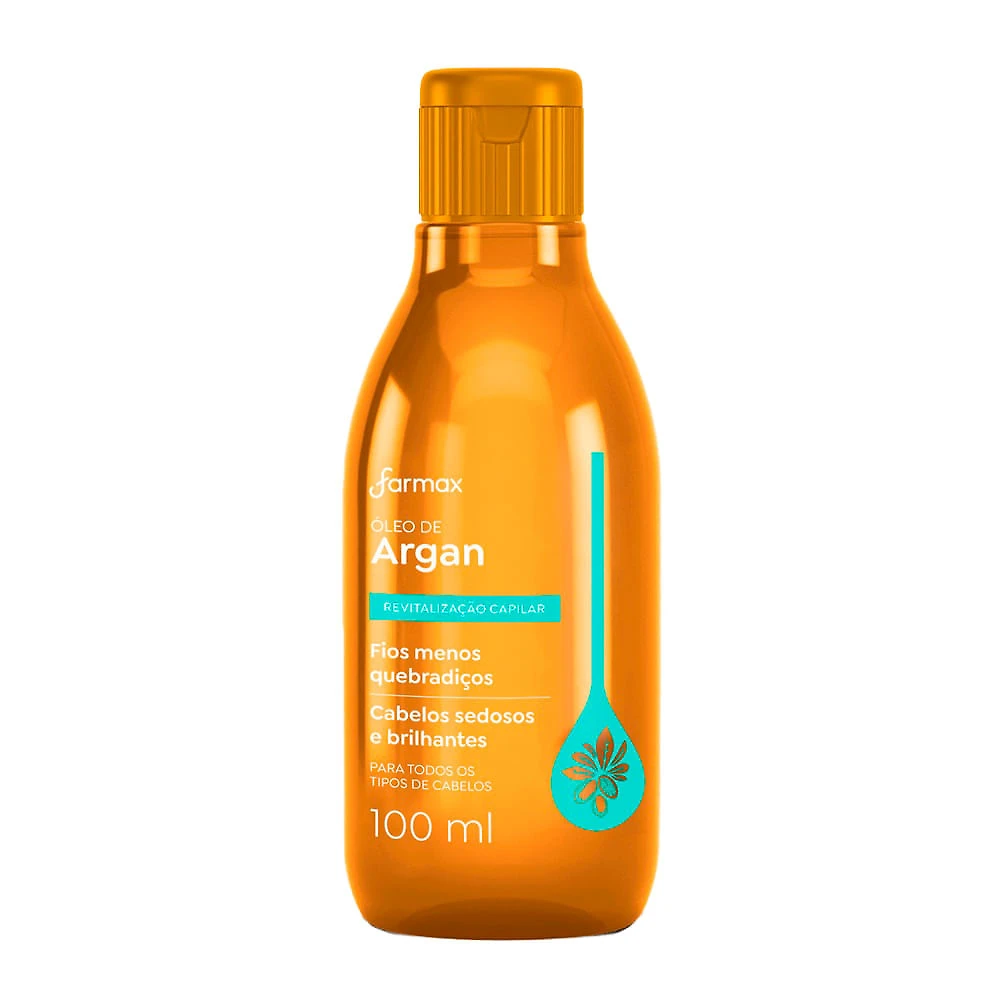 Óleo de Argan Farmax Revitalização Capilar para Todos os Tipos de Cabelo 100ml