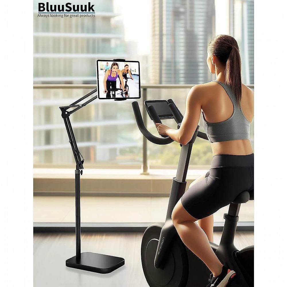 Suporte De Chão Para Tablet Com Base Estável De 5 Kg - Suporte Giratório De Braço Elástico De Altura Ajustável, Compatív