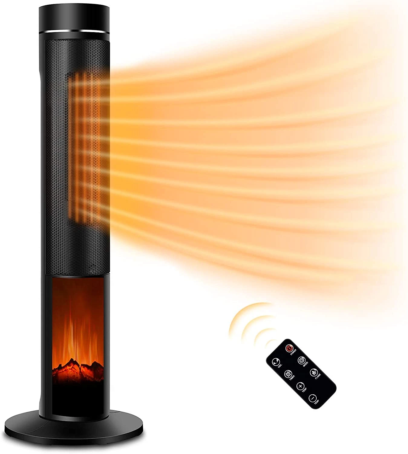 TRUSTECH KPT1606F01 Aquecedor de Ceramica Eletrico Portatil 3 Configuracoes e Controle Remoto1500W110V Preto