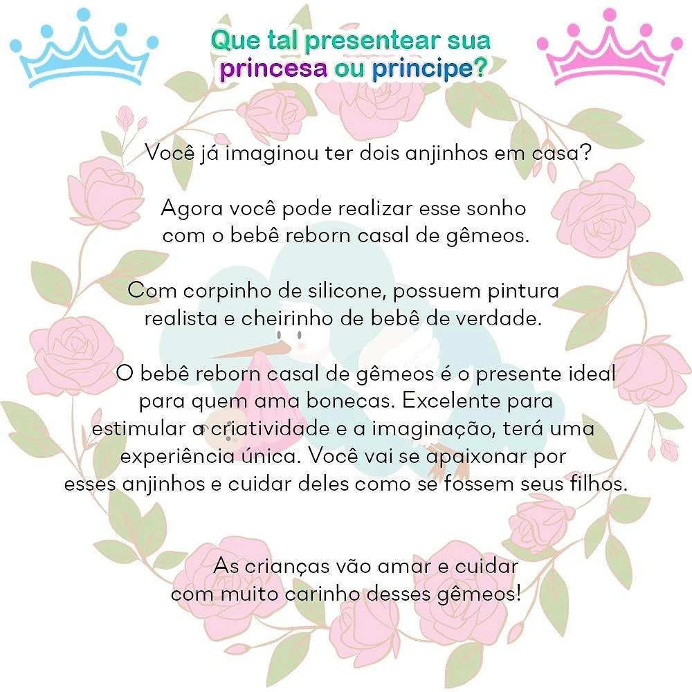 Miniatura Bebe Reborn Gêmeos Casal Pandinha Girafinha Baby Com Itens