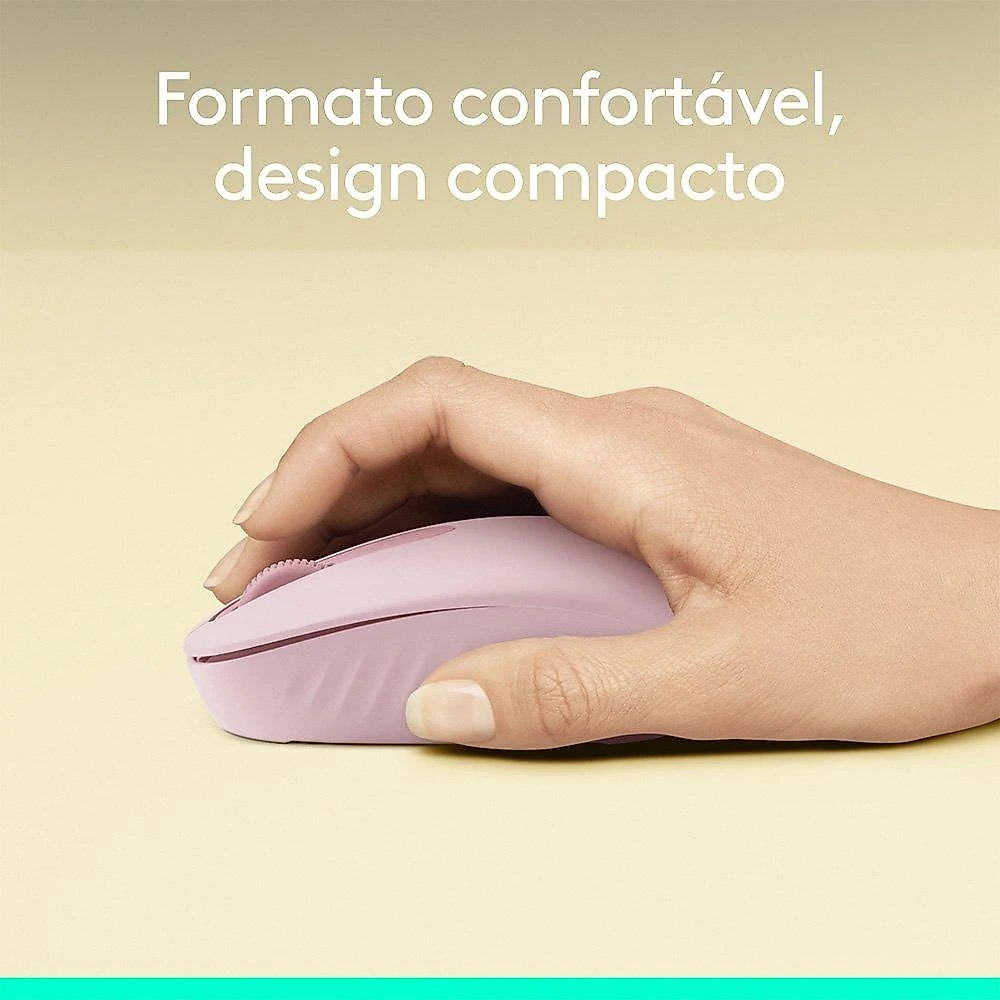 Mouse Sem Fio Logitech M196, Ambidestro Compacto, Bluetooth, Compatível com PC e Mac, Rosa - 910-007458