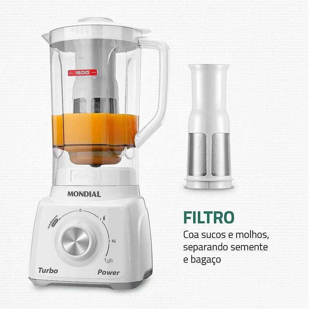 Liquidificador mondial l-99 wg 550w 2,2l com filtro 220v