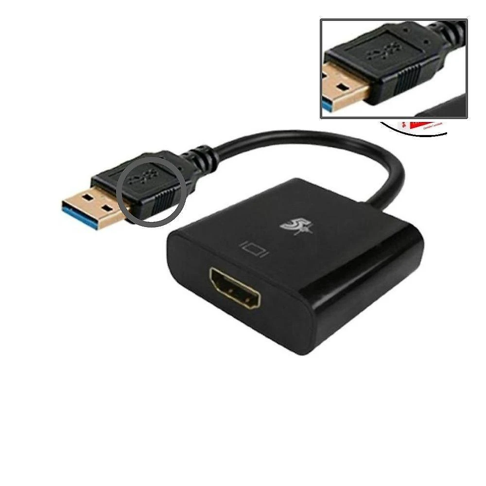 Conversor USB para HDMI 15cm Instalação Simples Som e Imagem em Alta Resolução