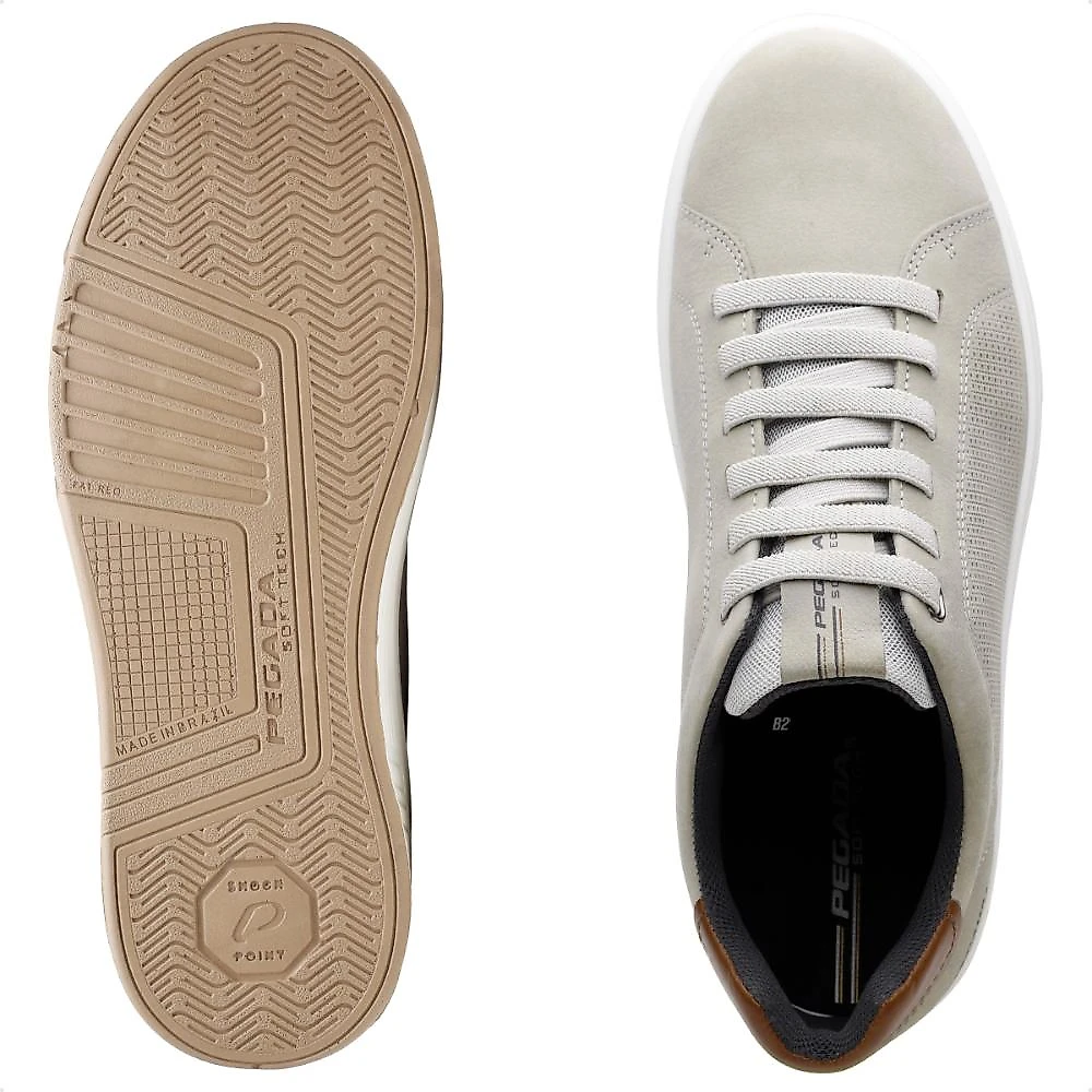 Sapatênis Pegada Trace Casual Masculino Cinza / Marrom - 37