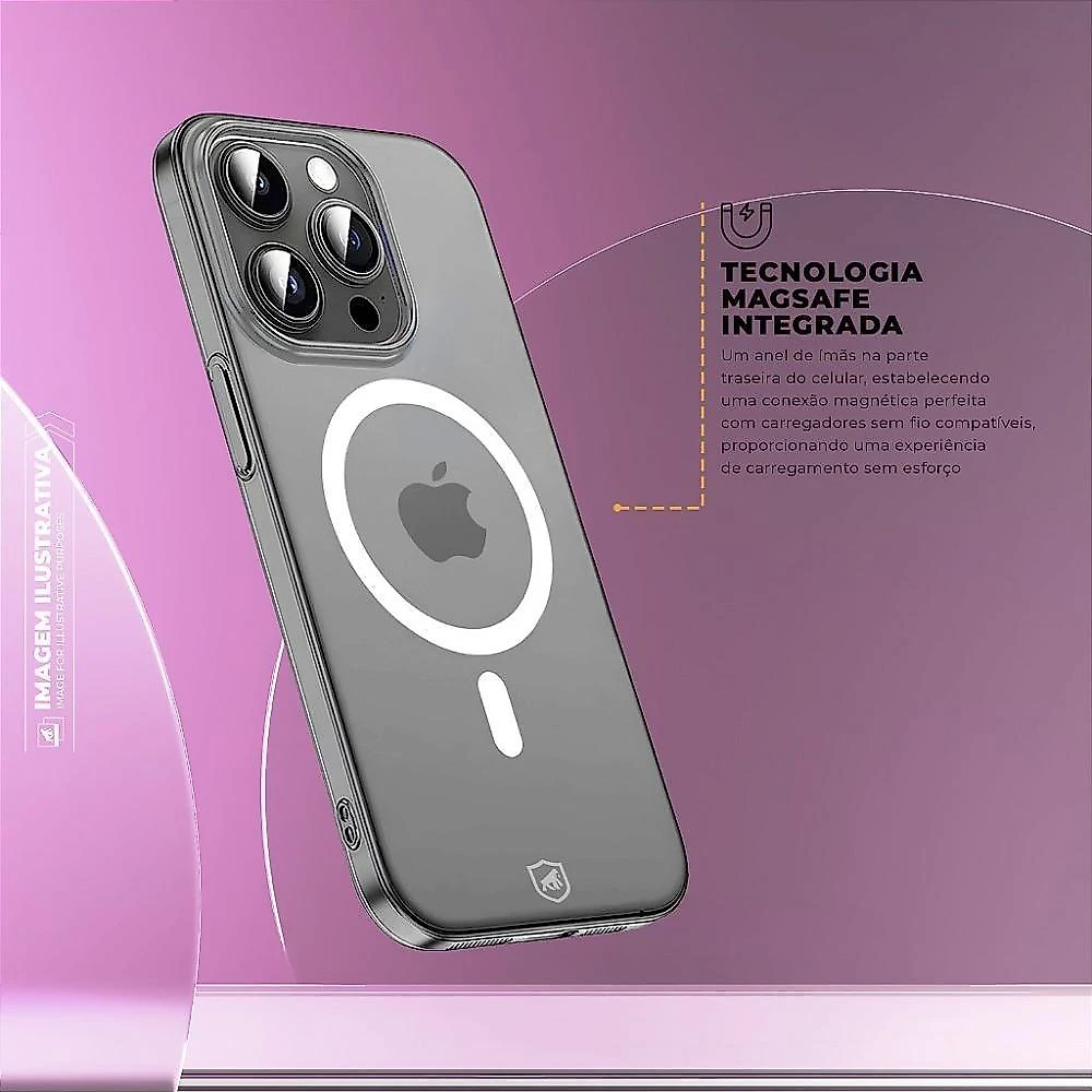 Capa para Celular Gshield Crystal Slim Magsafe Proteção Ultrafina Acrílico Transparente 1 Unidade
