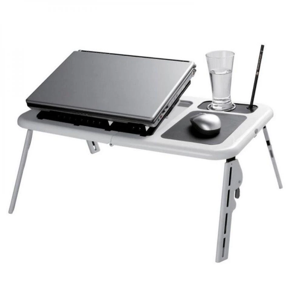 Mesa para Notebook com 2 Coolers Portátil Dobrável até 15,4 Polegadas