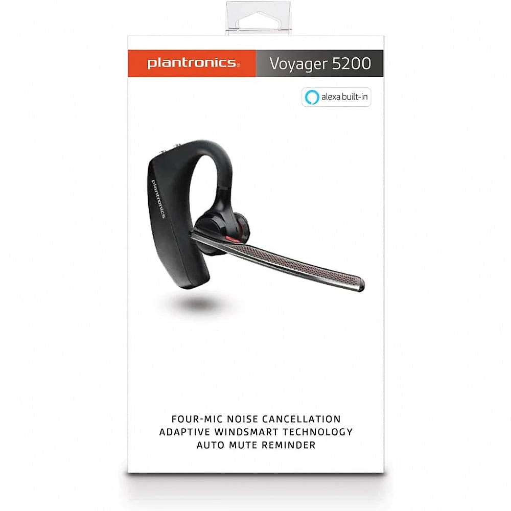 Poly Voyager 5200 Fone de Ouvido Bluetooth sem Fio com Microfone e Zero Ruído