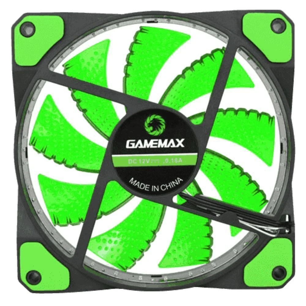 Fan Gamemax Para Pc Gamer Gf12g 12cm Verde 32 Led