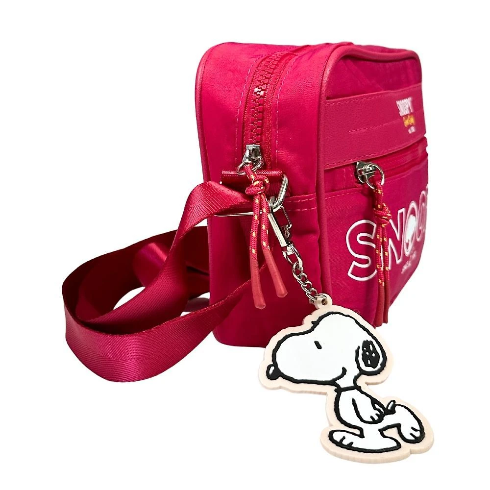Miniatura Bolsa Transversal Oficial Snoopy Colors Nylon Sp2847 Pink
