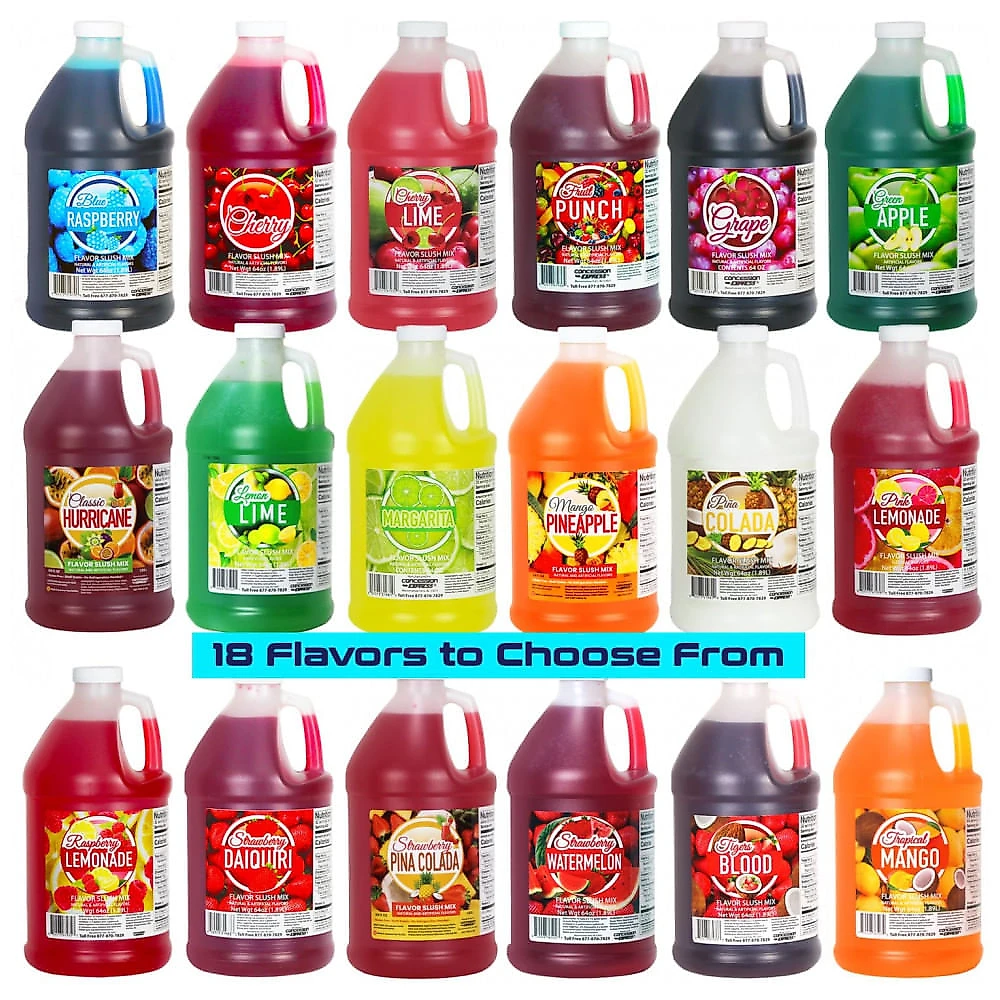 Concentrado para Slush Raspadinha Concession Express 2 Sabores Mix Xarope Frozen 9,5L