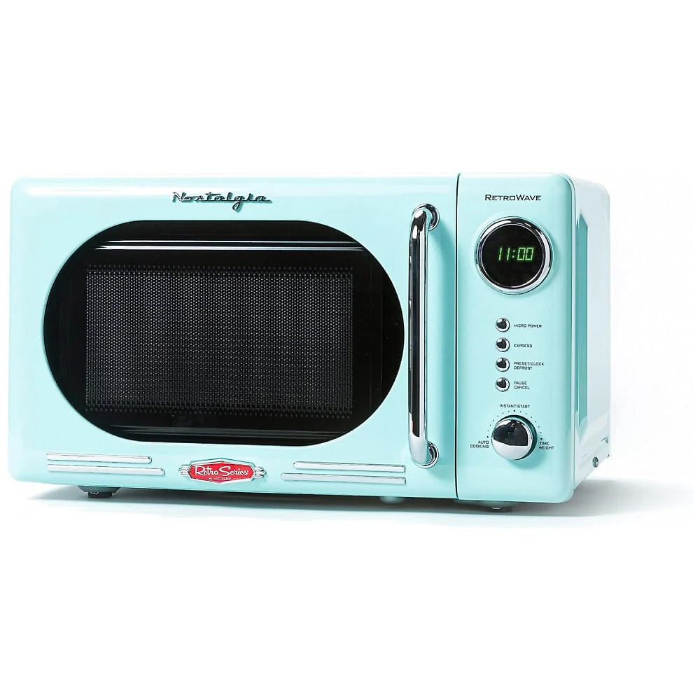 Micro ondas Retro de Bancada 19 Litros Multifuncional, 700W, Agua, 110v, NOSTALGIA NRMO7AQ, Verde