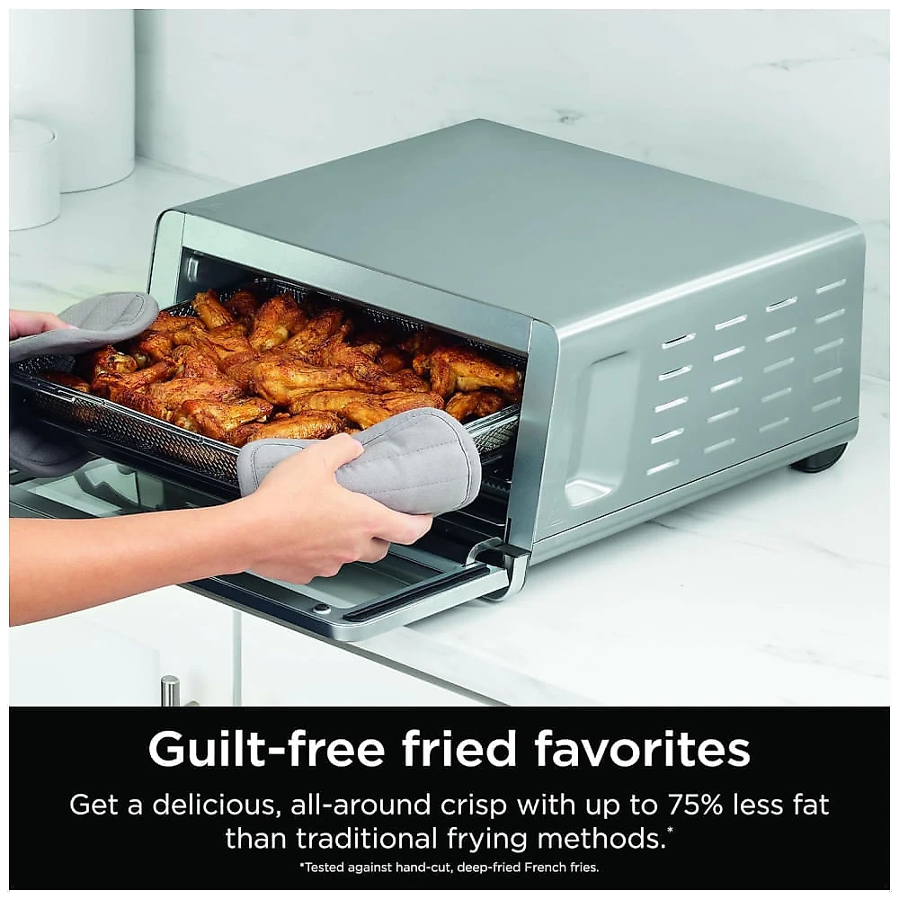 Forno Elétrico Air Fryer 8 em 1 com Menu de Cozimento Automático, Prateleira Ajustável, Material de Aço Inoxidável e Tela LCD, 110V 1800W, Ninja Flip 110v